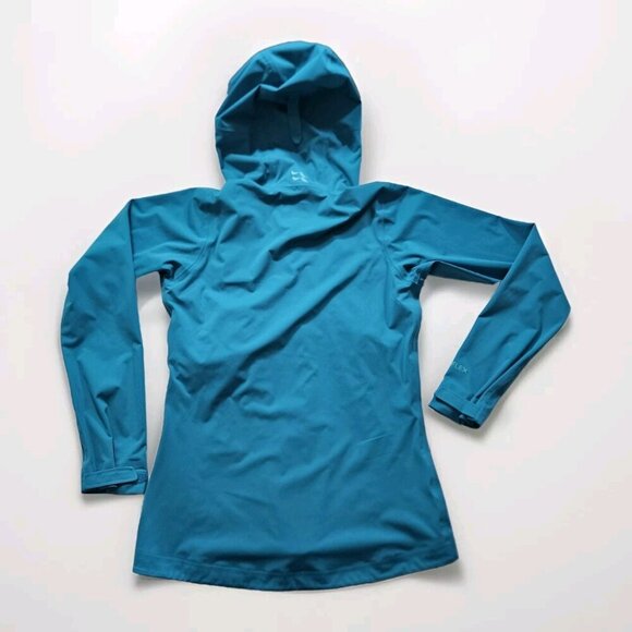 RAB Kinetic Plus Jacket Women XS Teal Proflex Hooded Waterproof Rain Wind QFT-87 - Picture 16 of 16